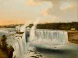 Edmund C. Coates, Niagara falls from the American Side, oil on canvas