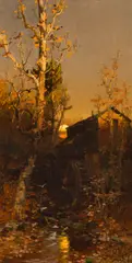 Rivermill at sunset, 1887, Midday landscape: Two by George McCord, oil on canvas, offered Nov 2011