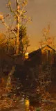 George McCord, Rivermill at sunset, 1887, Midday landscape: Two