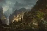Henry Boese, Storm in the mountains, oil on canvas