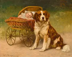 John Henry Dolph, A Watchful Eye, 1901, oil on canvas