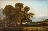 John Frederick Kensett, Italian landscape, oil on canvas