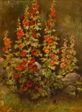 Frank French, Corner of an Old Garden, oil on canvasboard