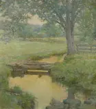 Robert Reid, Golden stream in the forest, ca. 1900, oil on canvas