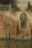 Burr H. Nicholls, Steps to the canal, oil on canvas