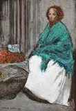 George Luks, The apple seller, 1899; Woman in a polka dot dress: Two