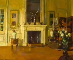 Walter Gay, Interior with Fireplace, oil on canvas