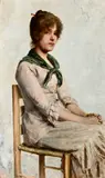 Charles Frederick Ulrich, Portrait of a young woman, oil on panel