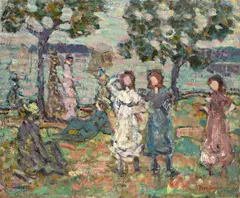 (n & a) Maurice Brazil Prendergast, Park along the Shore, oil on canvas