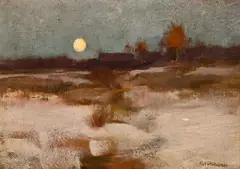Landscape by Alfred Maurer, oil on canvas laid to masonite, sold Nov 2011