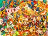 John Edward Costigan, Circus, oil on canvasboard