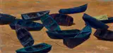 Joseph Hirsch, Blue Boats, oil on canvas