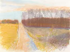 Country Road by Wolf Kahn, 1988, pastel on paper, sold Nov 2011