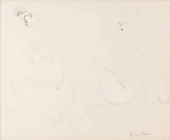 Milton Avery, Two Nudes, pen and ink on paper
