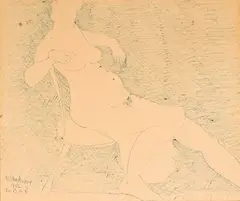 Milton Avery, Seated nude, 1956, pen and ink on paper