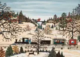 Hattie Klapp Brunner, Snowy landscape, 1968, gouache on paper