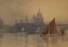 Osa Frederic Marlett Bell-Smith Prca, St. Pauls Cathedral, watercolour on board
