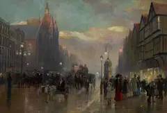 Osa Frederic Marlett Bell-Smith Prca, Old and New London-Staples Inn, Holborn, oil on canvas