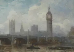 Osa Frederic Marlett Bell-Smith Prca, Parliament Buildings, watercolour on board