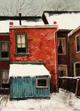 John Kasyn, Two views: Off Montague St. and, oil and lucite on masonite
