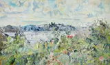 Dorothy Elsie Knowles Rca, Lac La Biche & Roses #2, acrylic on canvas