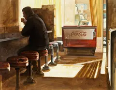 Ken Danby, At The Counter, watercolour on paper