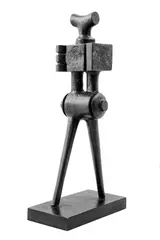 Sorel Etrog, Walking figure, green patinated bronze
