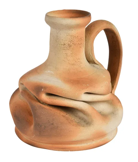 George Ohr, Biloxi Mississippi Bisque Earthenware Chamberstick, circa 1900