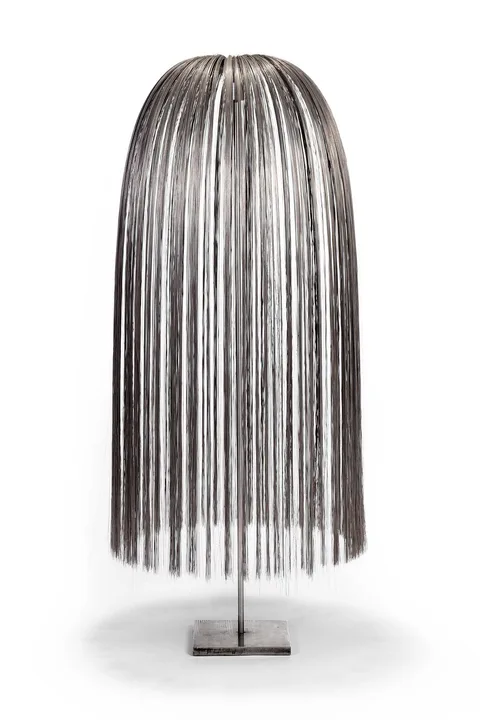 Harry Bertoia, Sculpture, 1968, stainless steel wire on steel rod and base