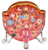 Mary Moser, or Style Enameled Glass Pillow Vase