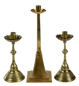 Christopher Dresser, Benham & Froud Brass Candlesticks