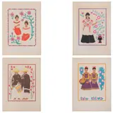 Carlos Mérida, Tzetzales - Estado de Chiapas, Otomí de la Sierra - Estado de Puebla, Músicos - Estado de Tlaxcala y Tehuanas - Estado de Oaxaca, de la carpeta, Trajes regionales mexicanos, 19, Serigrafías sin número de tiraje
