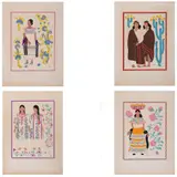 Carlos Mérida, Mestiza - Estado de Yucatán, Tarahumaras - Estado de Chihuahua, Zongolica - Estado de Veracruz y Mestiza - Estado de Chiapas, de la carpeta, Trajes regionales mexicanos, 1945, Serigrafías sin número de tiraje