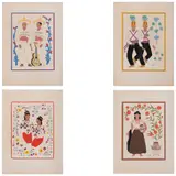 Carlos Mérida, Chontales - Estado de Tabasco, Matachines (Yaquis) - Estado de Sonora, Huastecas - Estado de San Luis Potosí y Criolla de Costa Chica - Estado de Guerrero de la carpeta, Trajes regionales mexicanos, 1945, Serigrafías sin número de tiraje