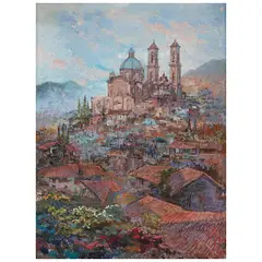 Alberto Vázquez Navarrete, Templo suntuoso de Santa Prisca en Taxco, Óleo sobre tela