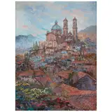 Alberto Vázquez Navarrete, Templo suntuoso de Santa Prisca en Taxco, Óleo sobre tela