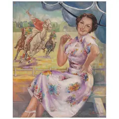 W. Soto, Disfrutando del polo, Óleo sobre tela