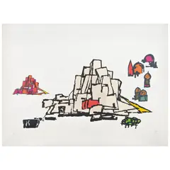 Mathias Goeritz, The Saltiel Center Jerusalem (Labyrinth), 1978 y Jerusalem I, Serigrafía A P, doble vista