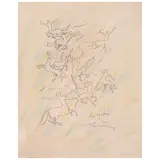 Jean Cocteau, Étude pour le mur droite (Mairie), Litografía 144 / 150