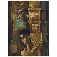 El pajarero by Froylan Ojeda, Óleo sobre tela, sold Jan 2026