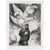 Marc Chagall, Vocation de Jérémie, de la serie Bible II, Grabado al aguafuerte sin número de tiraje
