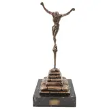 Salvador Dalí, Cristo de San Juan de la Cruz, Escultura en bronce P.A. en base de mármol