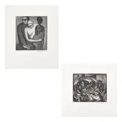 Arnold Belkin, a) La familia I, 1952, Grabado al aguafuerte y aguatinta P. A