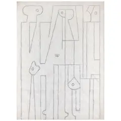 Carlos Mérida, Boceto, Lápiz de grafito y color sobre papel albanene