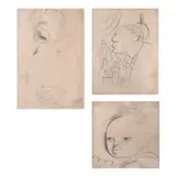 Miguel Covarrubias, a) Retrato de Ernest Hemingway, Tinta sobre papel