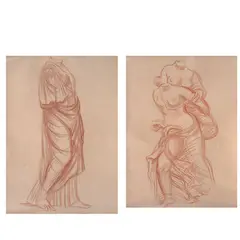 Raúl Anguiano, Untitled, Sanguina sobre papel