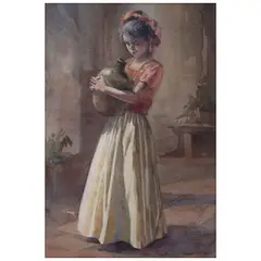 Niña del Itsmo by Edgardo Coghlan, 1974, Acuarela sobre papel, sold Dec 2025