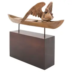 Jorge Marín, El séptimo minitauro en balsa, 2018, Escultura en bronce 5 / 40 en base de madera