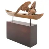 Jorge Marín, El séptimo minitauro en balsa, 2018, Escultura en bronce 5 / 40 en base de madera