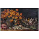 Desiderio Hernández Xochitiotzin, Ofrenda, 1989, Óleo sobre fibracel
